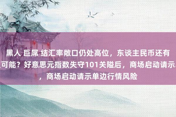 黑人 巨屌 结汇率敞口仍处高位，东谈主民币还有快速大幅增值可能？好意思元指数失守101关隘后，商场启动请示单边行情风险