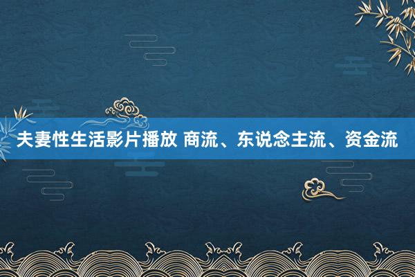 夫妻性生活影片播放 商流、东说念主流、资金流